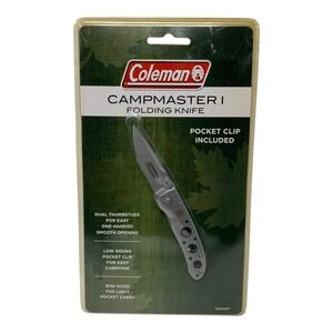 Coleman Campmaster I Folding 5" Pocket Knife Dual Thumbstuds Pocket Clip Model